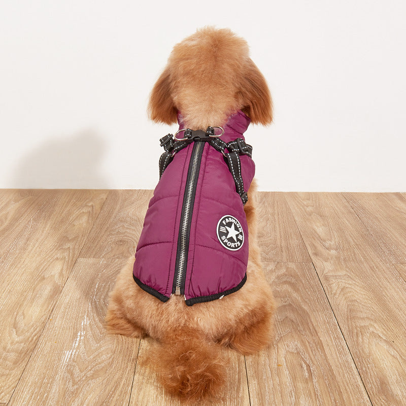 Padded Winter Dog Vest with Fleece Lining