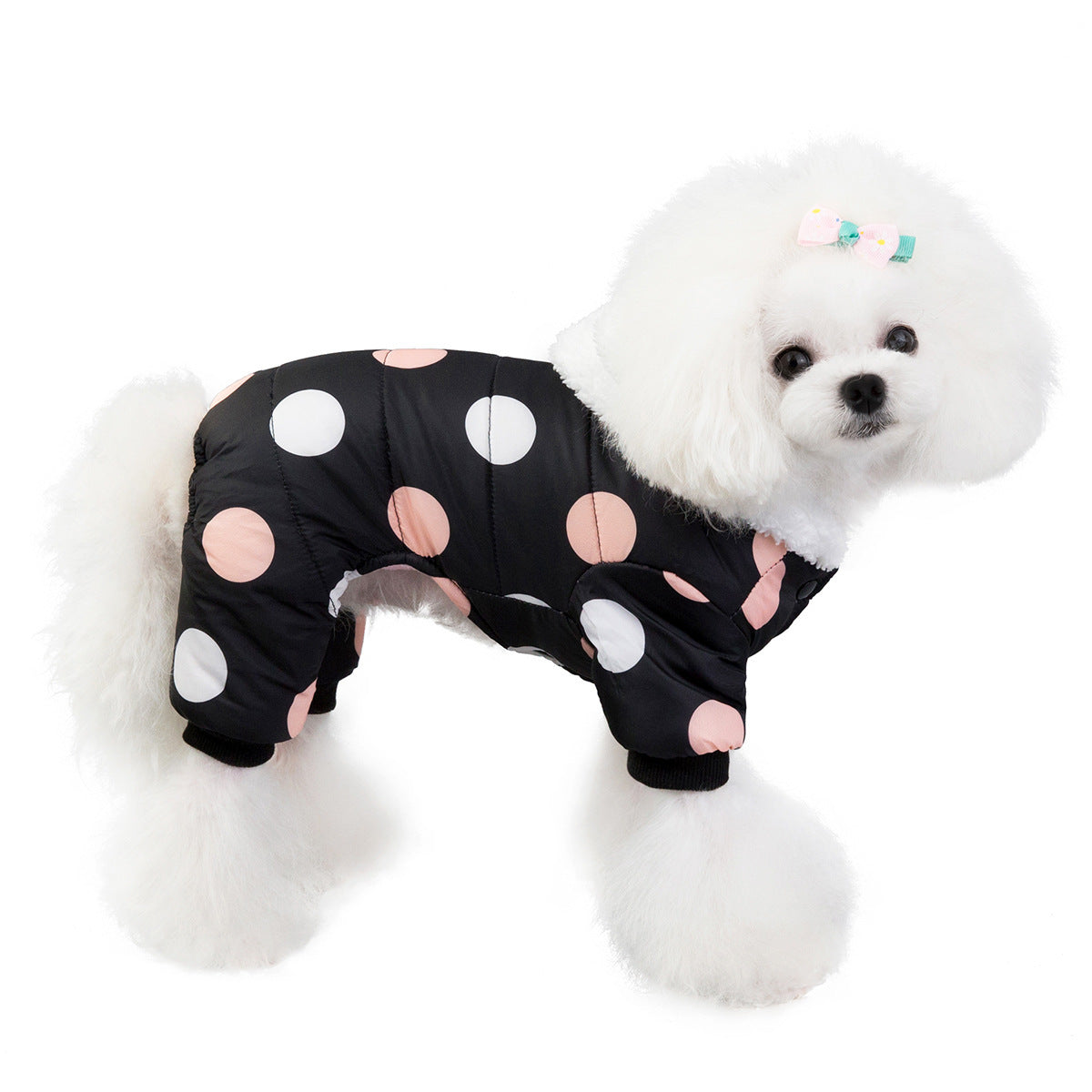 Cozy Polka Dot Four-Leg Pet Pajamas