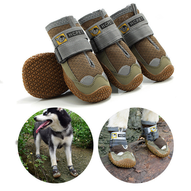 Breathable Summer Dog Shoes with Reflective Straps (Set of 4)