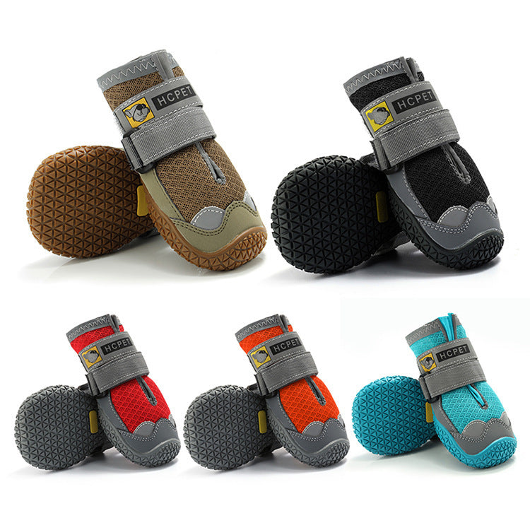 Breathable Summer Dog Shoes with Reflective Straps (Set of 4)