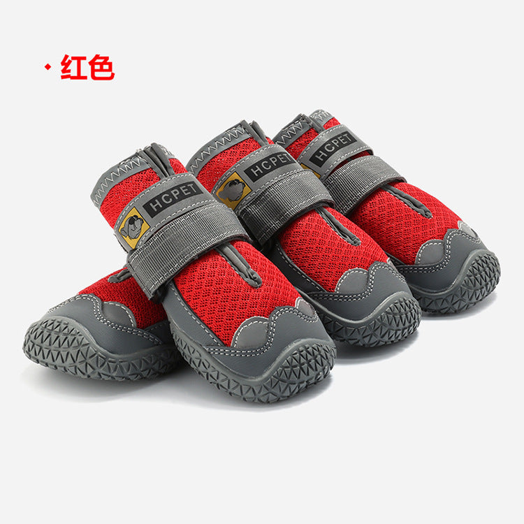 Breathable Summer Dog Shoes with Reflective Straps (Set of 4)