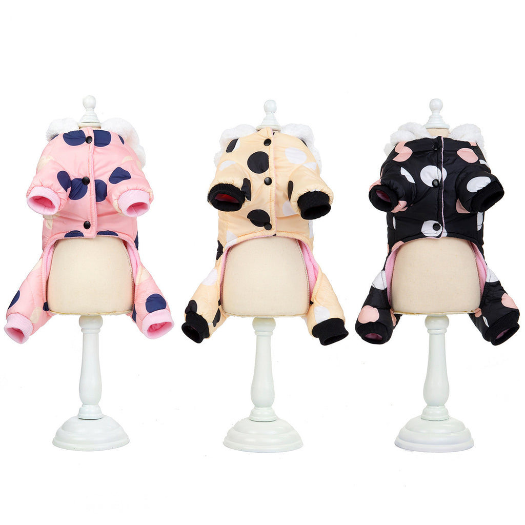 Cozy Polka Dot Four-Leg Pet Pajamas