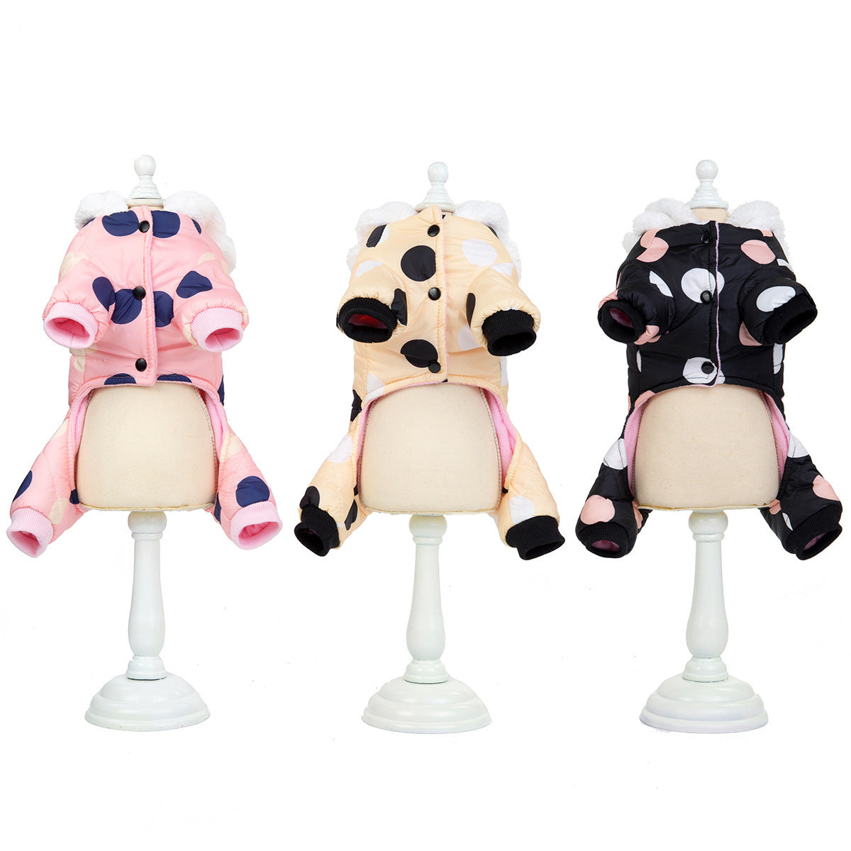 Cozy Polka Dot Four-Leg Pet Pajamas