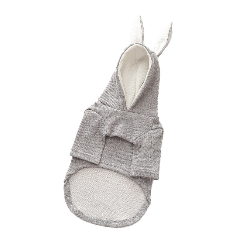 Classic Dog Hoodie in Light Grey & Pink