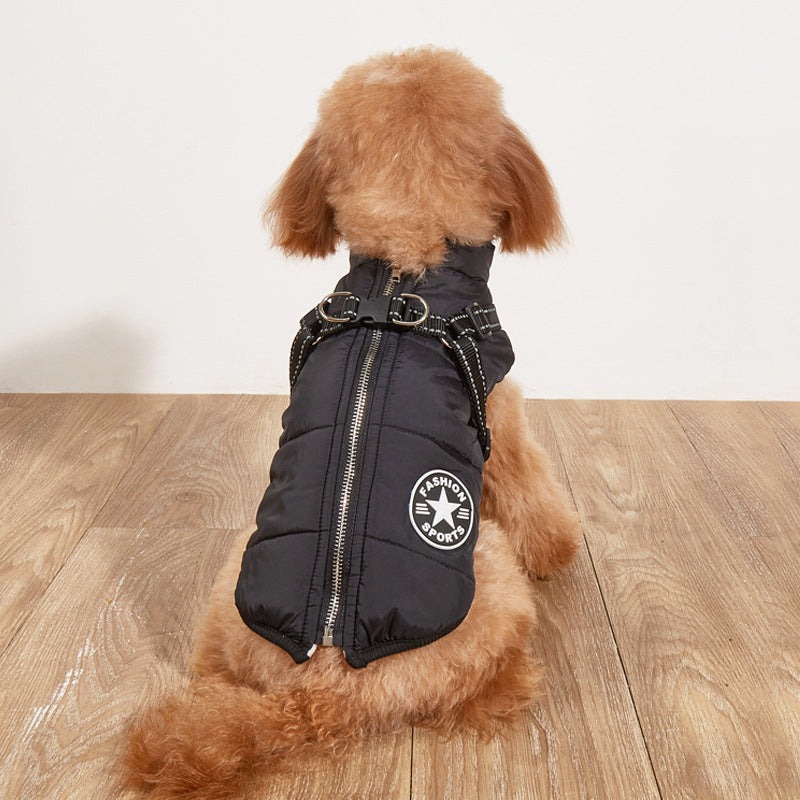 Padded Winter Dog Vest with Fleece Lining