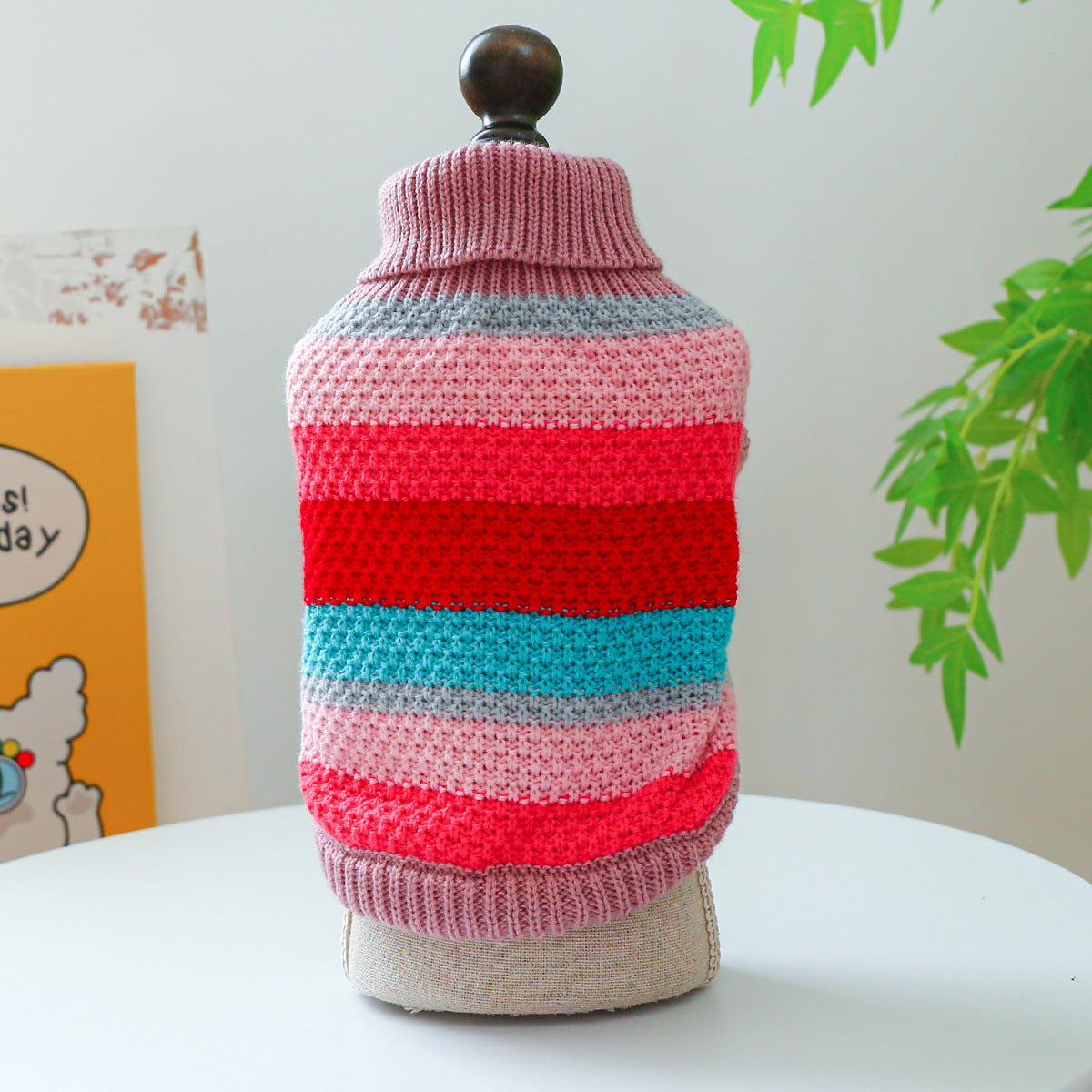 Cozy Striped Knit Sweater for Pets