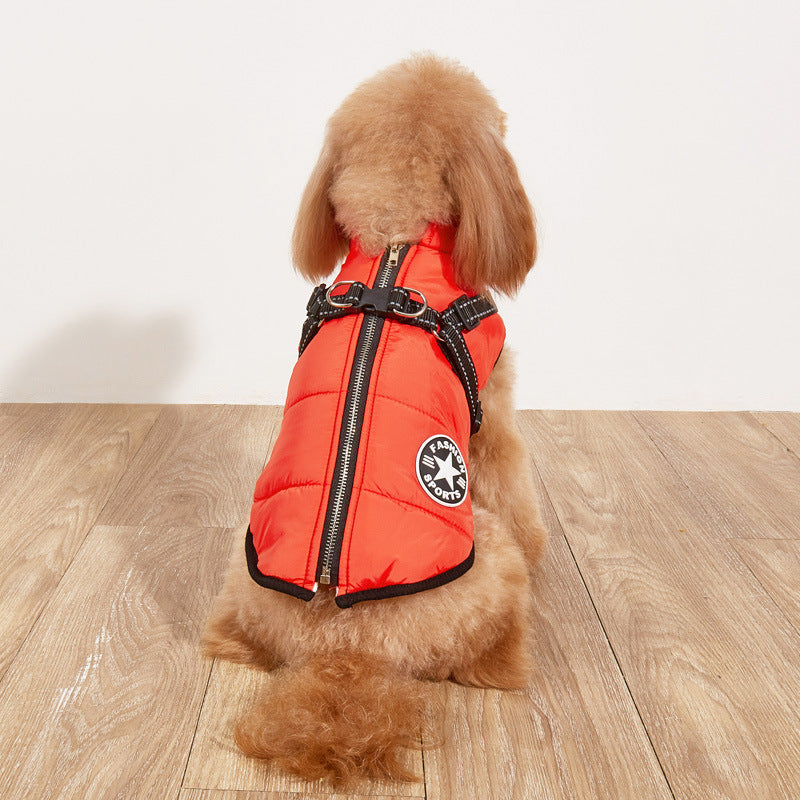 Padded Winter Dog Vest with Fleece Lining