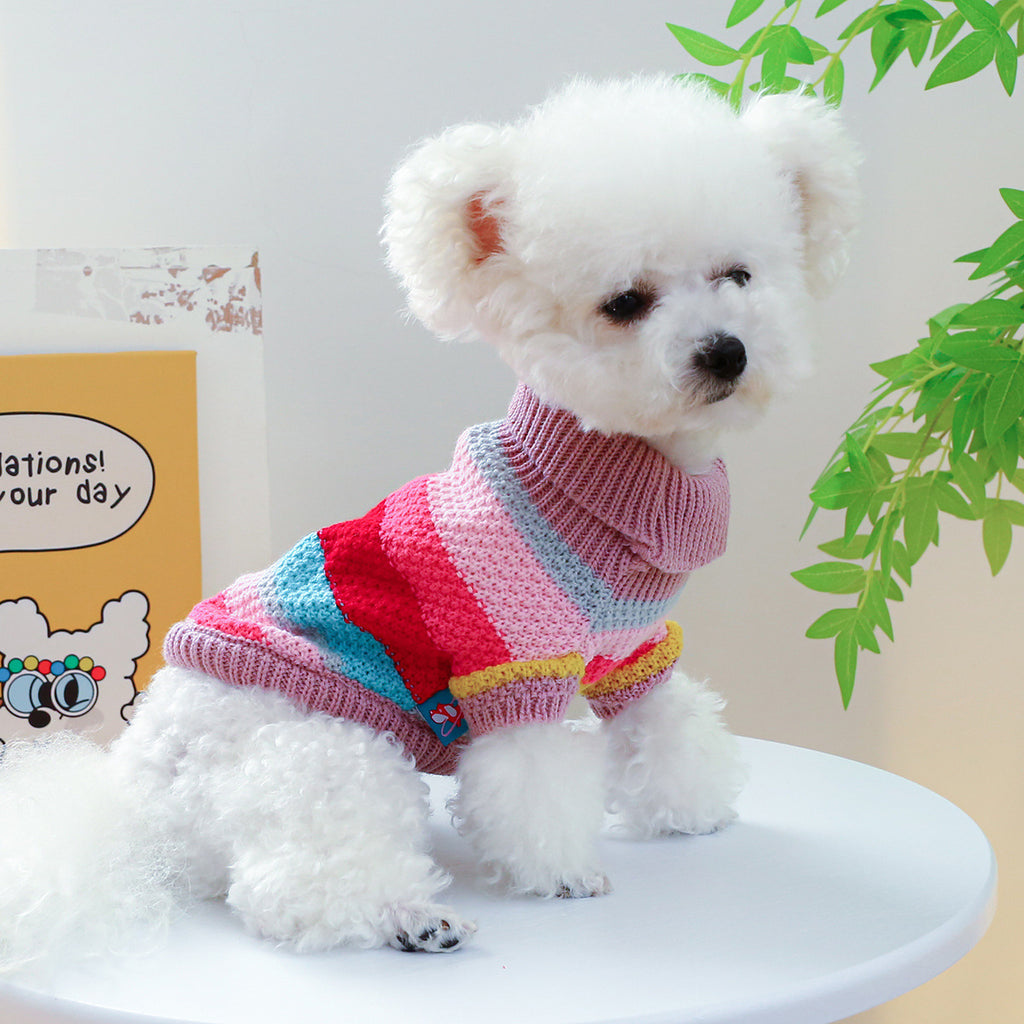 Cozy Striped Knit Sweater for Pets