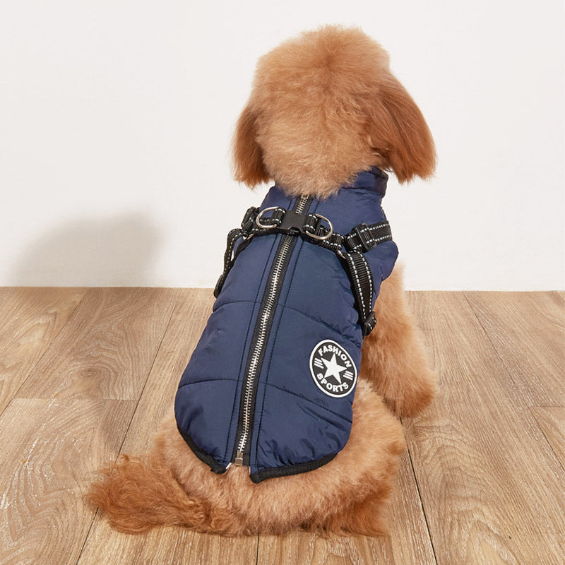 Padded Winter Dog Vest with Fleece Lining