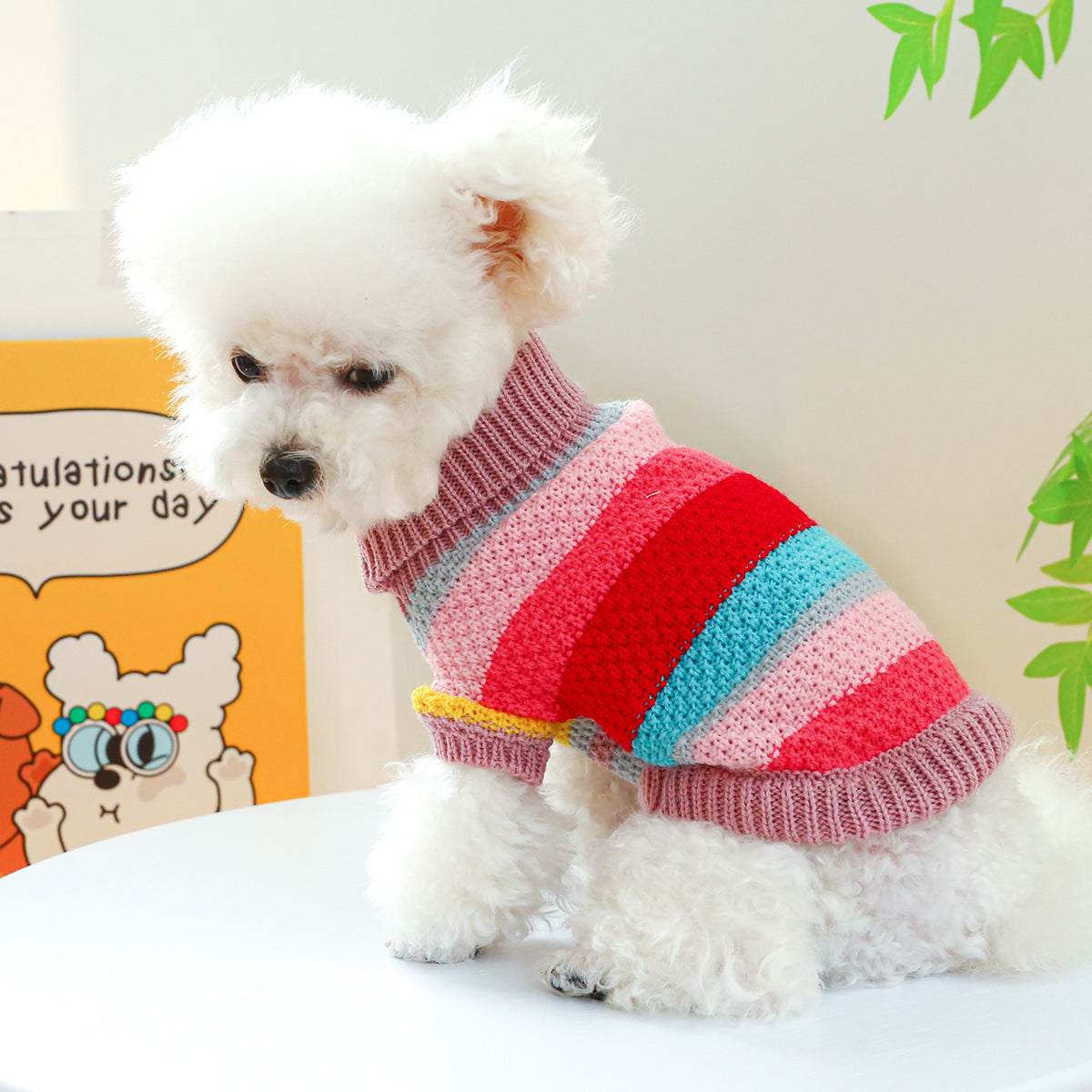 Cozy Striped Knit Sweater for Pets