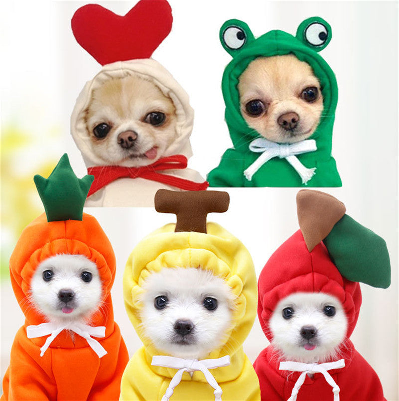 Adorable Fruit & Animal Themed Dog Hoodies