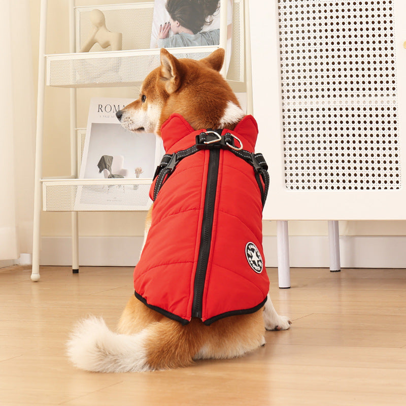 Padded Winter Dog Vest with Fleece Lining
