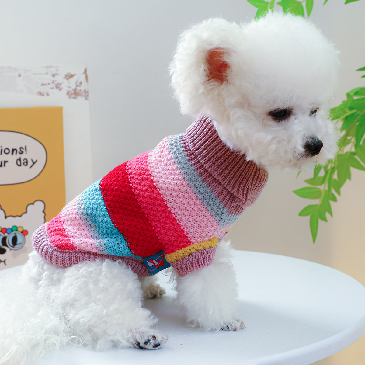 Cozy Striped Knit Sweater for Pets