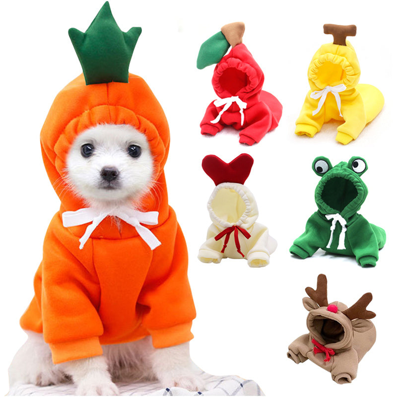 Adorable Fruit & Animal Themed Dog Hoodies