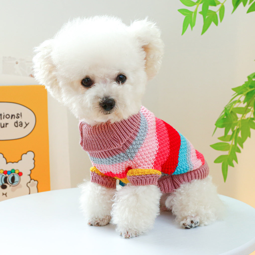 Cozy Striped Knit Sweater for Pets