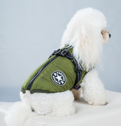 Padded Winter Dog Vest with Fleece Lining