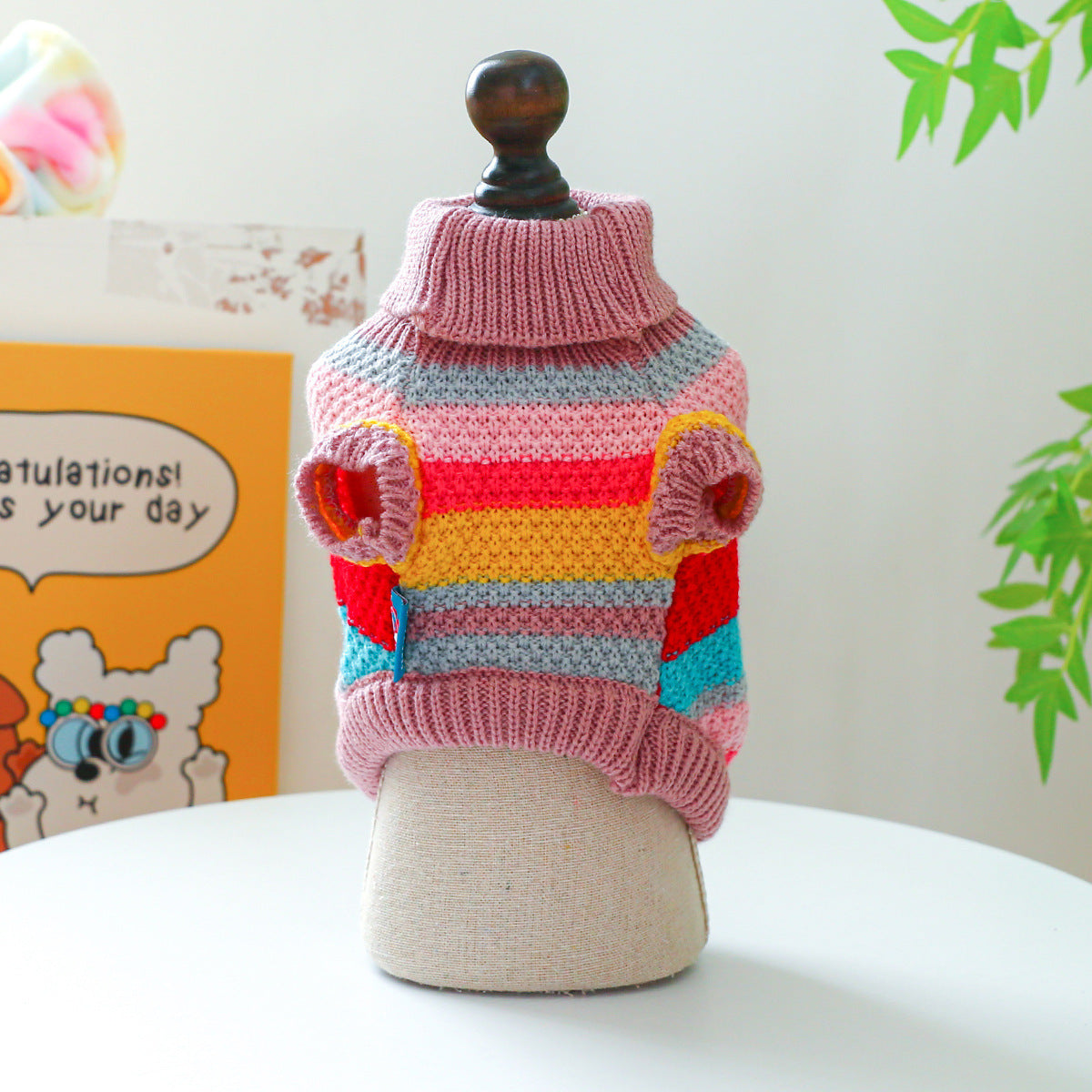 Cozy Striped Knit Sweater for Pets